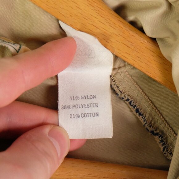 Vintage LL Bean Anorak Mens Extra Large Beige Blue Jacket Lightweight Zip USA - Picture 10 of 10